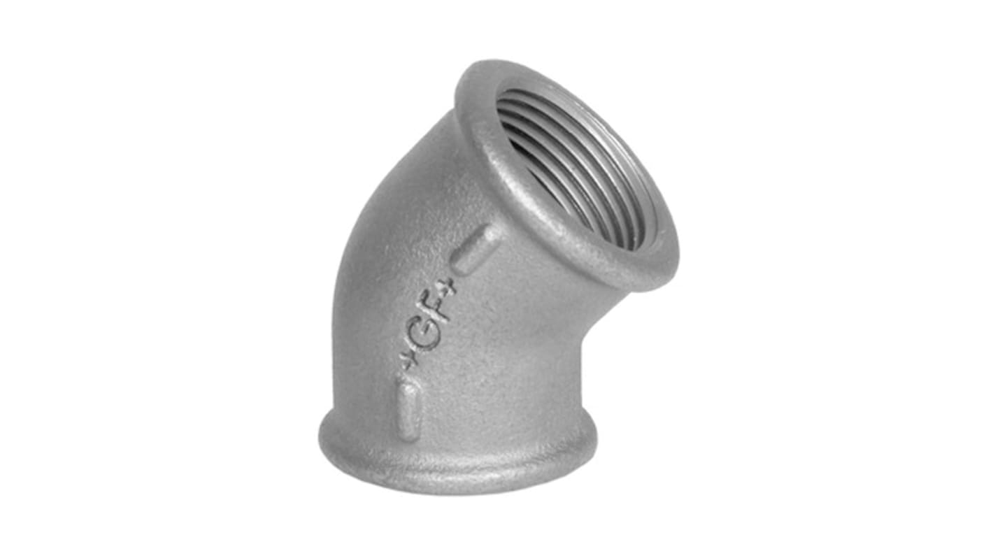 Georg Fischer Galvanised Malleable Iron Fitting, 45° Elbow, Female BSPP 3/4in to Female BSPP 3/4in