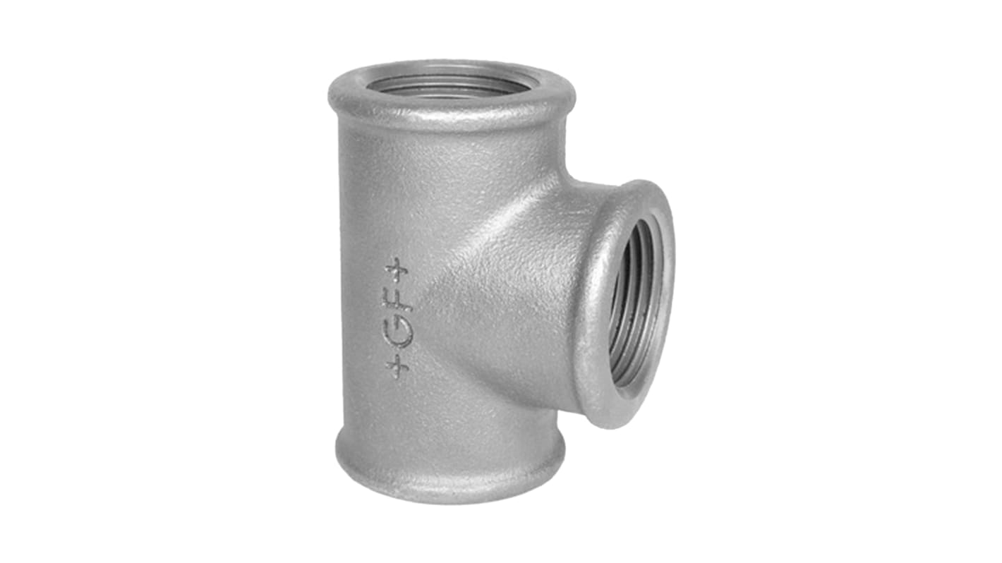 Georg Fischer Galvanised Malleable Iron Fitting Reducing & Increasing Tee, Female BSPP 1in to Female BSPP 1in to Female