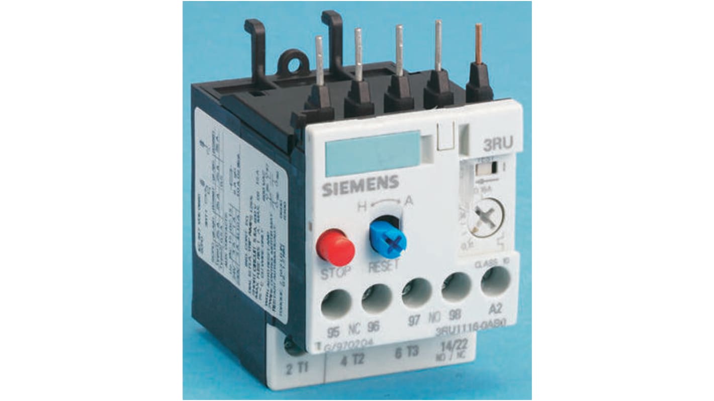 Siemens 3RU Overload Relay 1NO + 1NC, 80 → 100 A F.L.C, 100 A Contact Rating, 45 kW, 3P, Sirius Classic