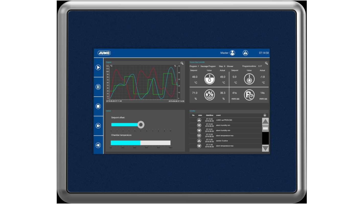 Pannello HMI Jumo, 10.1 e, serie variTRON eX710, display TFT