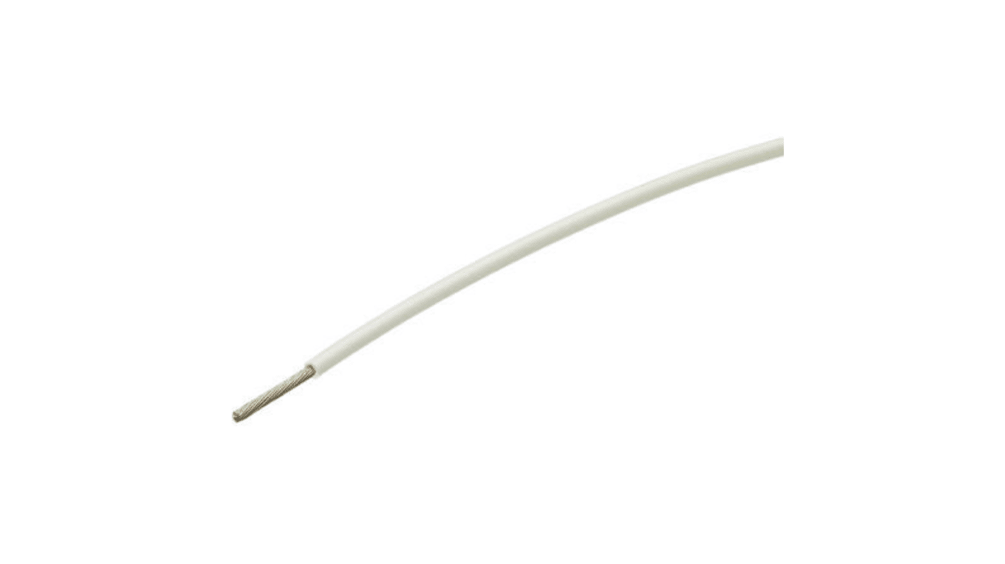 TE Connectivity White 0.34 mm² Hook Up Wire, 22 AWG, 19/0.15 mm, 300m, Polyalkene Insulation
