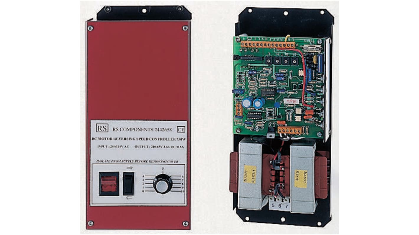 RS PRO, DC Motor Controller, Potentiometer Control, 110 → 120 V ac, 220 → 240 V ac, 4 A, Panel Mount