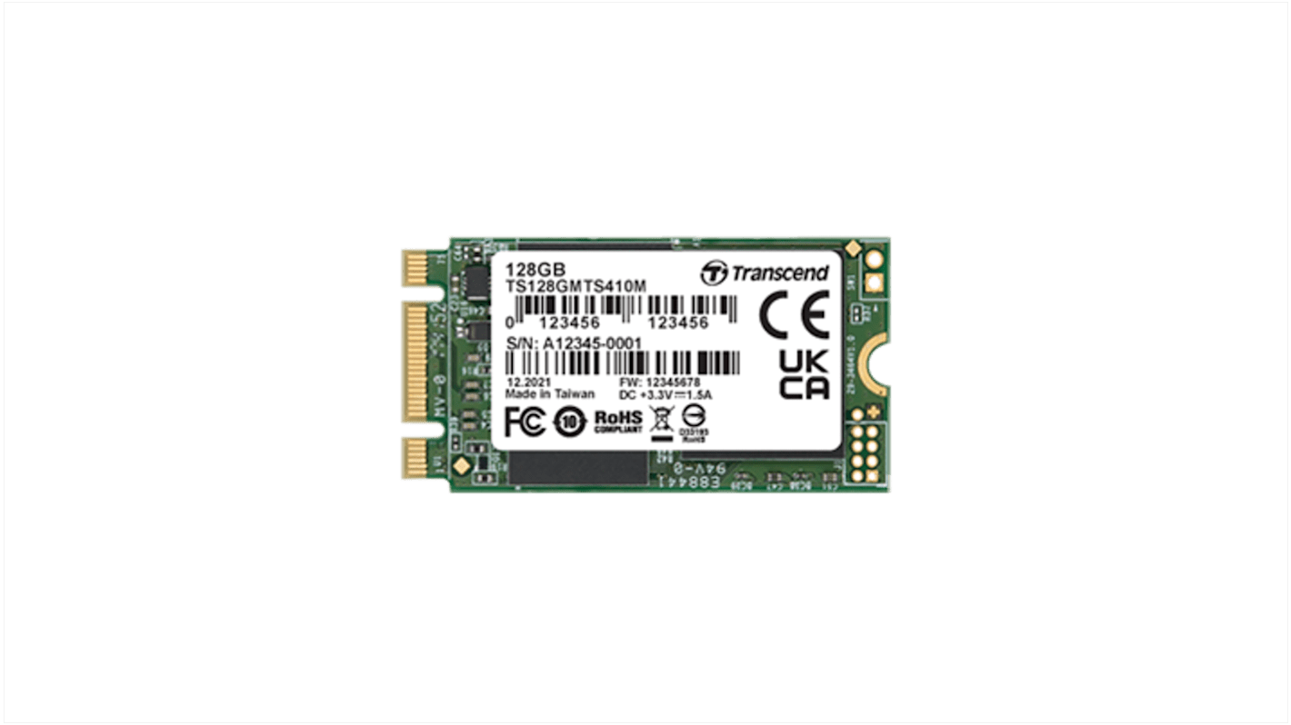 Disco duro SSD interno M.2 Transcend de 128 GB, SATA III, MLC, para aplicaciones industriales
