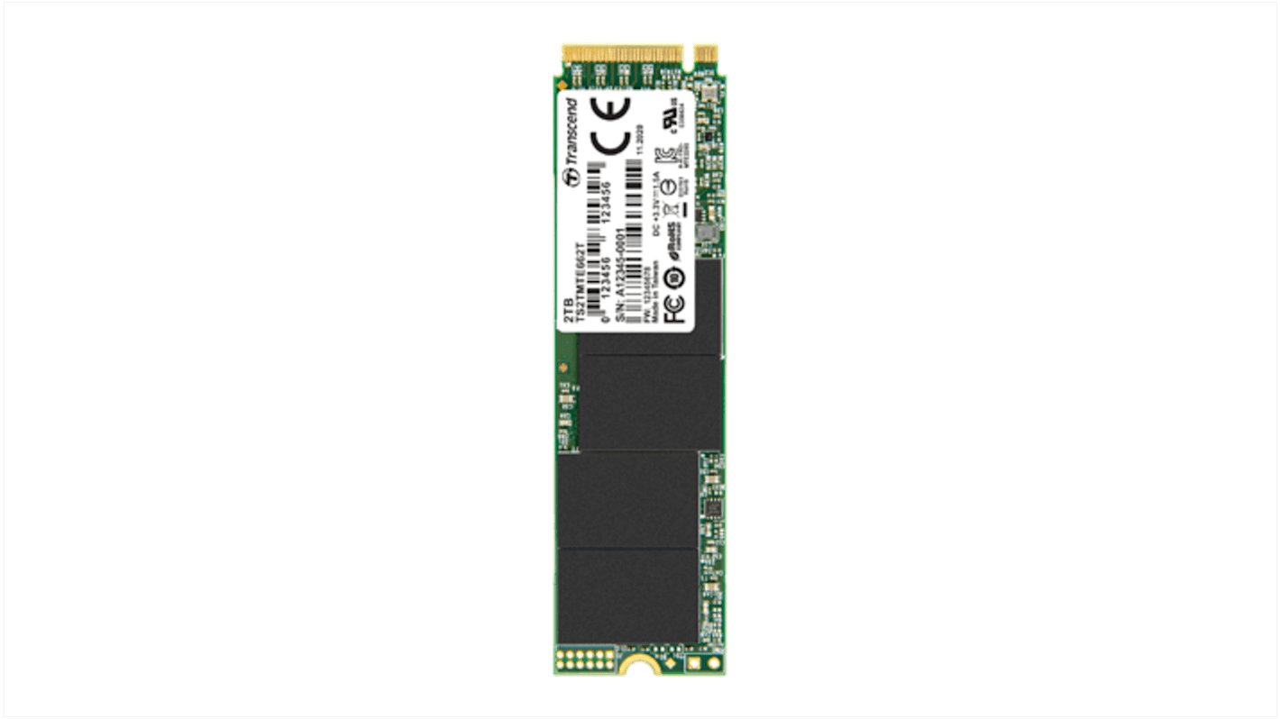 Disco duro SSD interno M.2 Transcend de 256 GB, 3D, para aplicaciones industriales