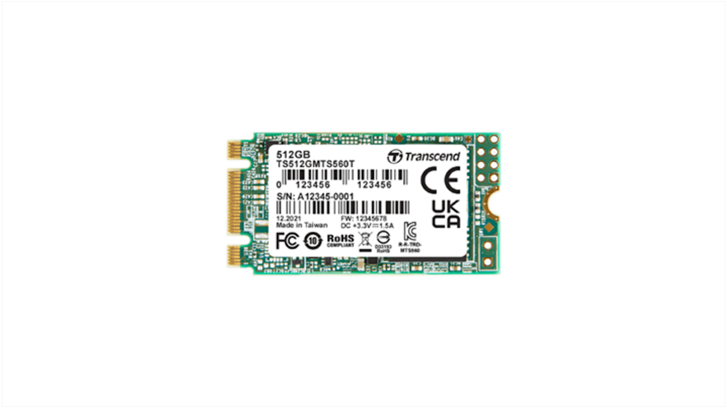 Disco duro SSD interno M.2 Transcend de 256 GB, SATA III, para aplicaciones industriales