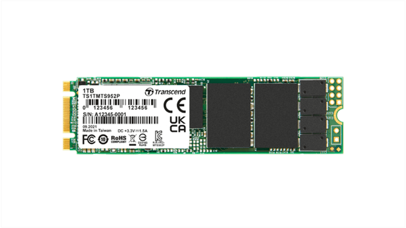 Transcend MTS952P, M.2 Intern SSD-Laufwerk SATA III Industrieausführung, 3D, 256 GB, SSD