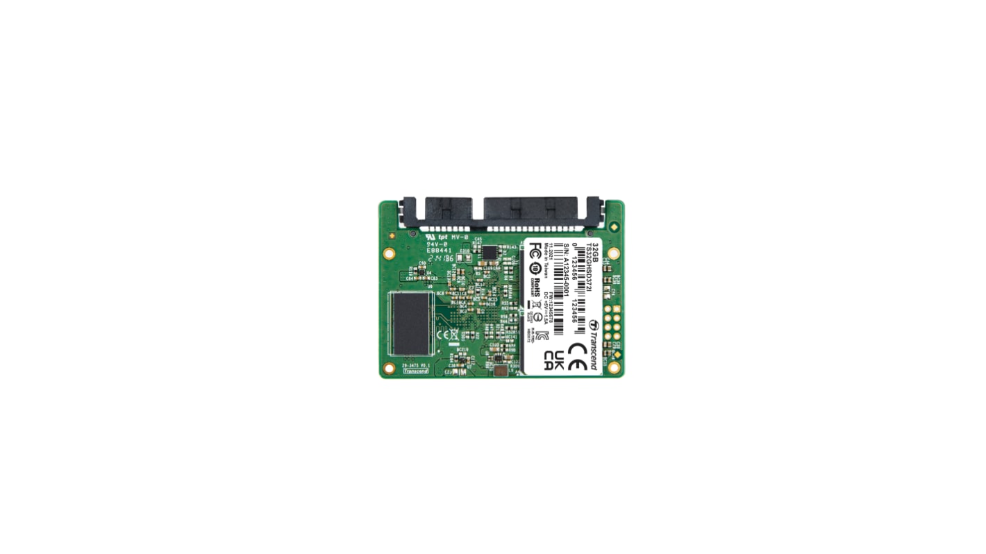 Disco duro SSD interno Perfil estrecho medio Transcend de 32 GB, SATA III, MLC, para aplicaciones industriales