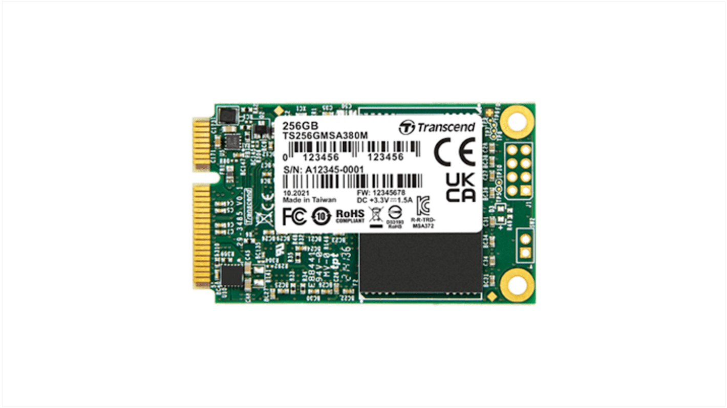 Disco duro SSD interno mSATA Transcend de 32 GB, SATA III, MLC, para aplicaciones industriales