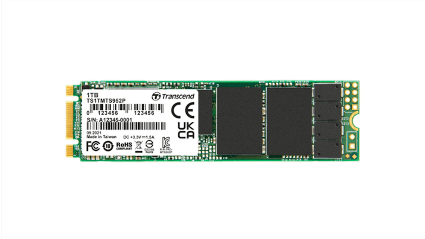 Transcend MTS952P, M.2 Intern SSD-Laufwerk SATA III Industrieausführung, 3D, 512 GB, SSD