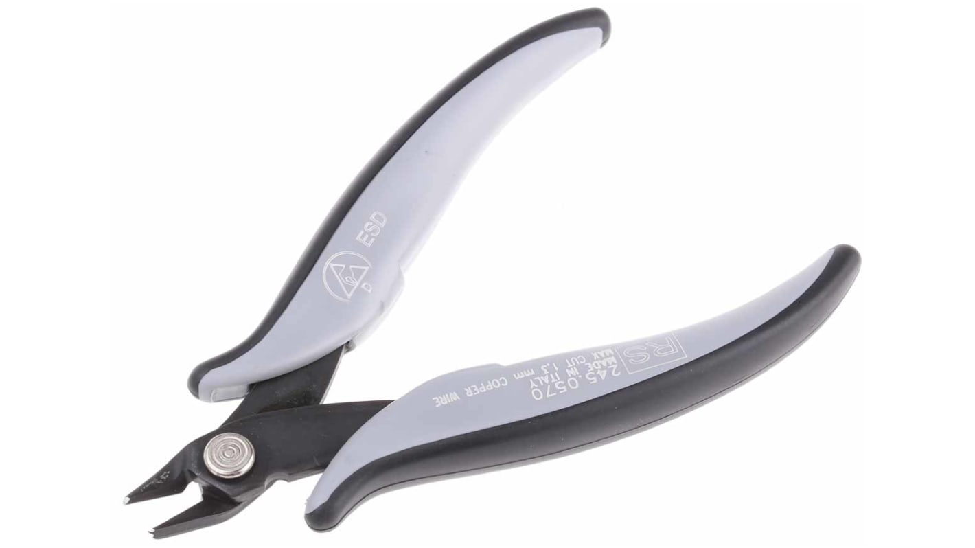 Alicates de corte lateral RS PRO, capacidad de corte 1.3mm, long. total 138 mm, , , ESD