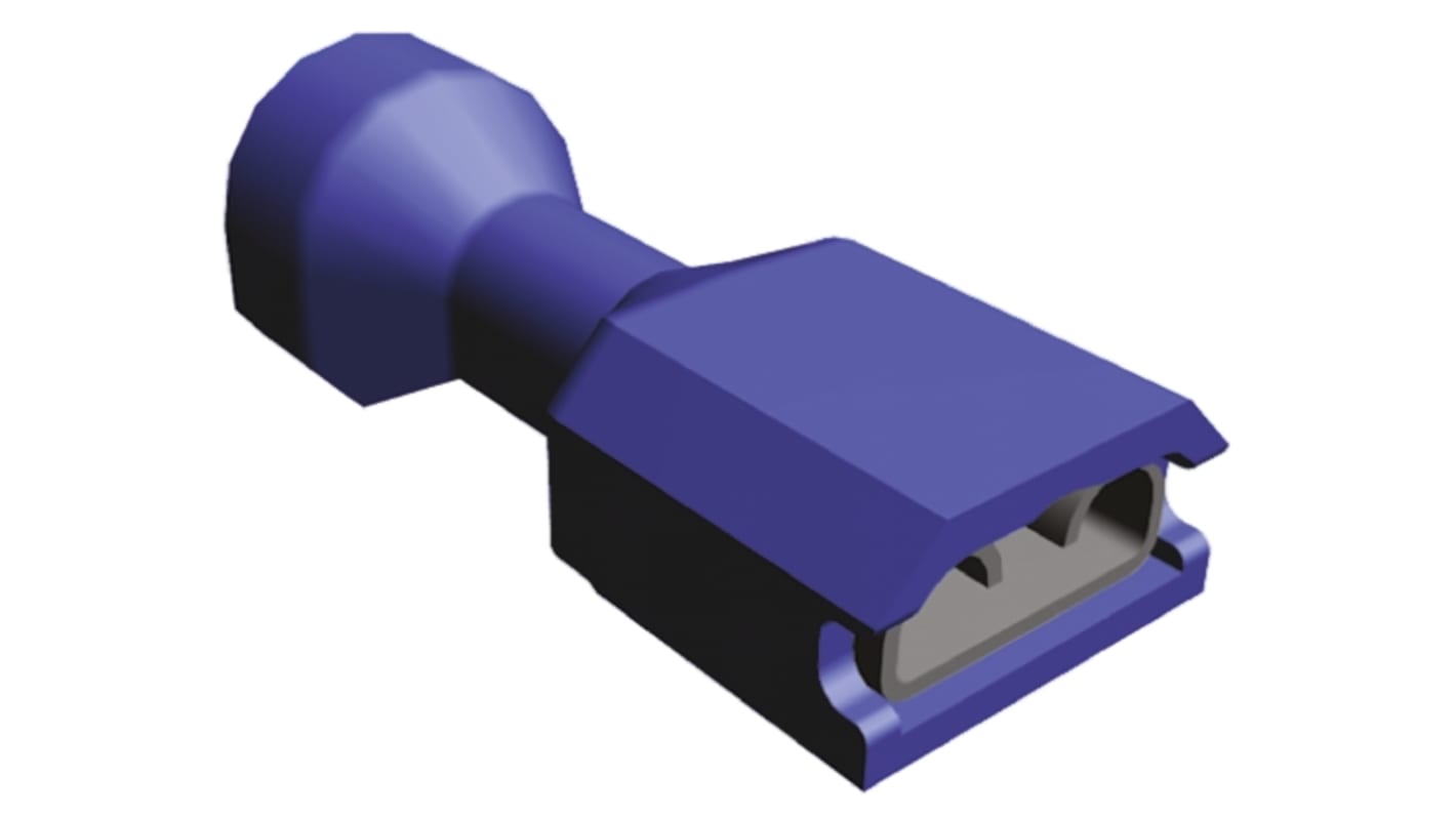 Terminal de lengüeta hembra aislado de color Azul TE Connectivity Ultra-Fast .250 de crimpar, 6.35 x 0.81mm, 1.3mm² →