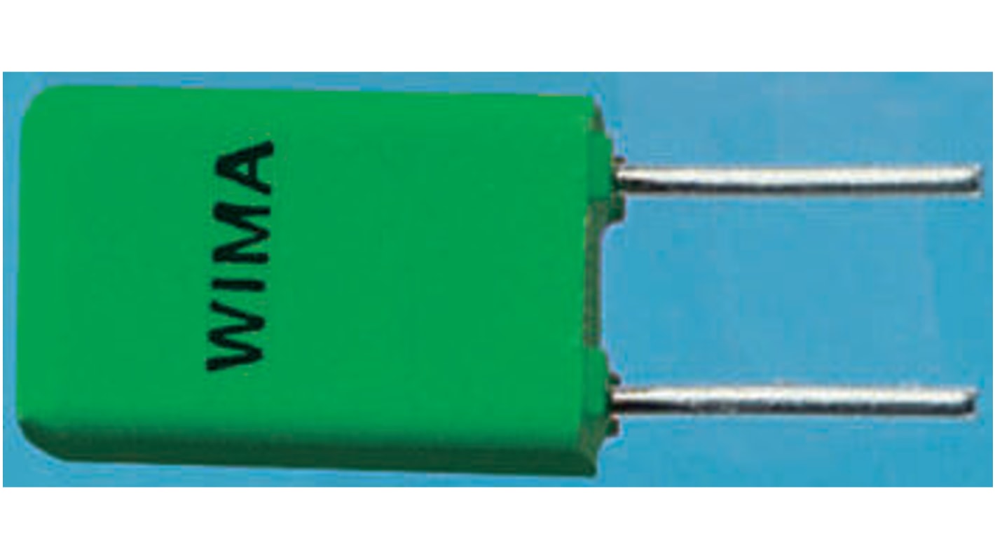 WIMA FKP2 Polypropylene Film Capacitor, 63 V ac, 100 V dc, ±5%, 2.2nF, Through Hole