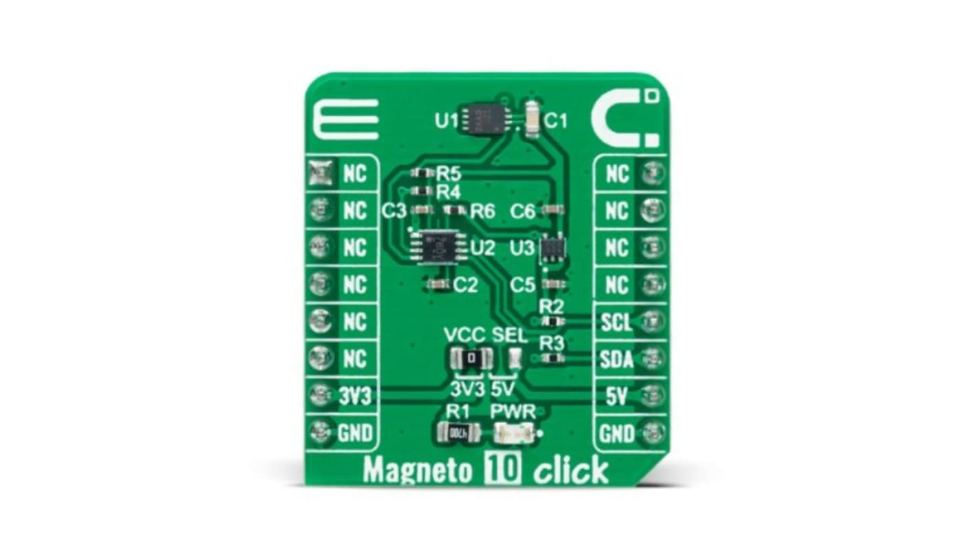 MikroElektronika MLX90392 Magneto 10 Click Entwicklungskit, Magnetometer-Sensor für mikroBUS