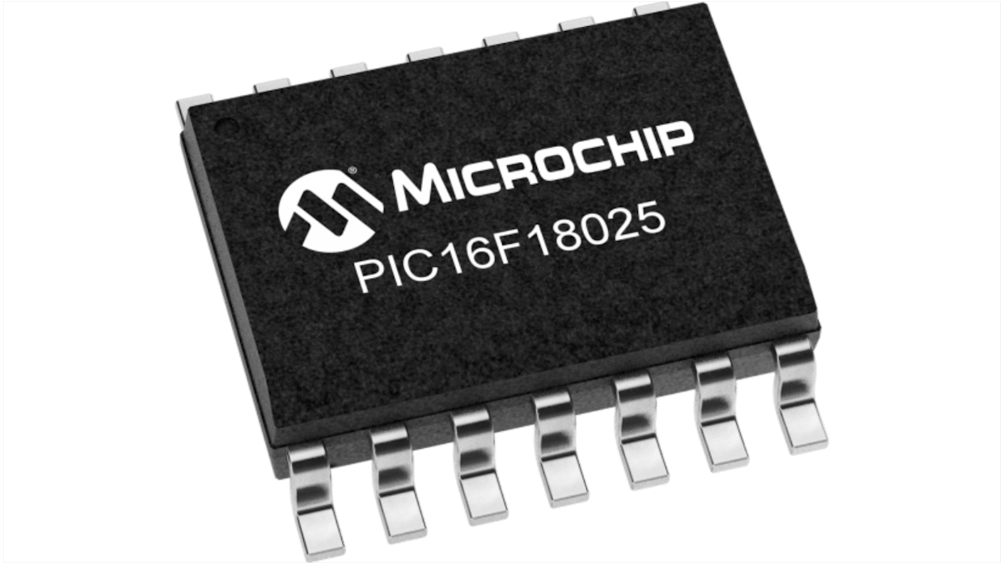 Microcontrolador Microchip PIC16F18025-I/SL, núcleo PIC, SOIC de 14 pines