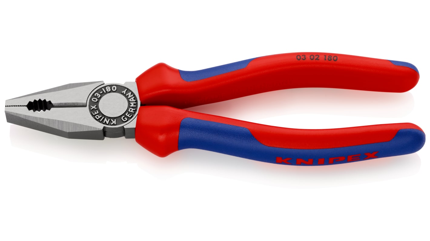 Knipex Combination Pliers, 180 mm Overall, Straight Tip