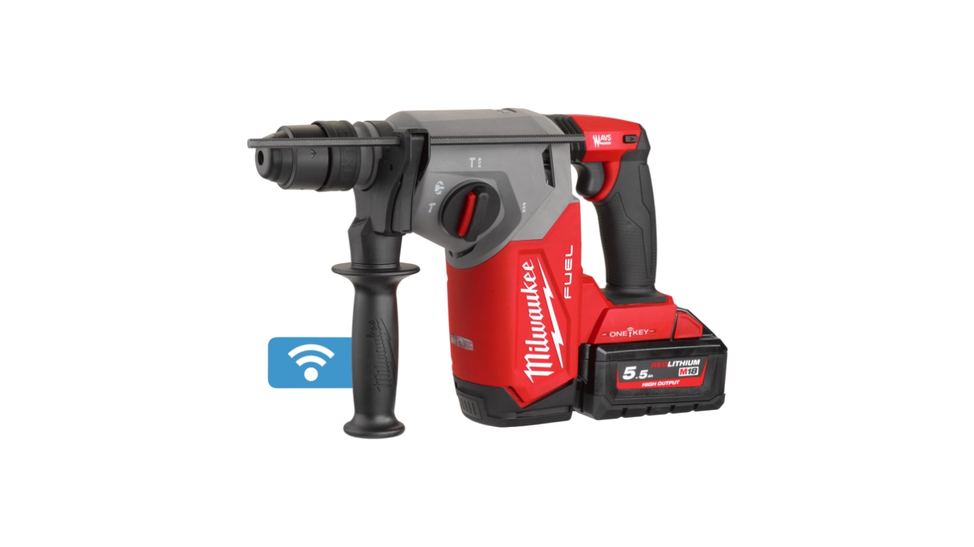 Milwaukee OneKey SDS Plus 18V Cordless SDS Drill Li-Ion, Type G - British 3-Pin