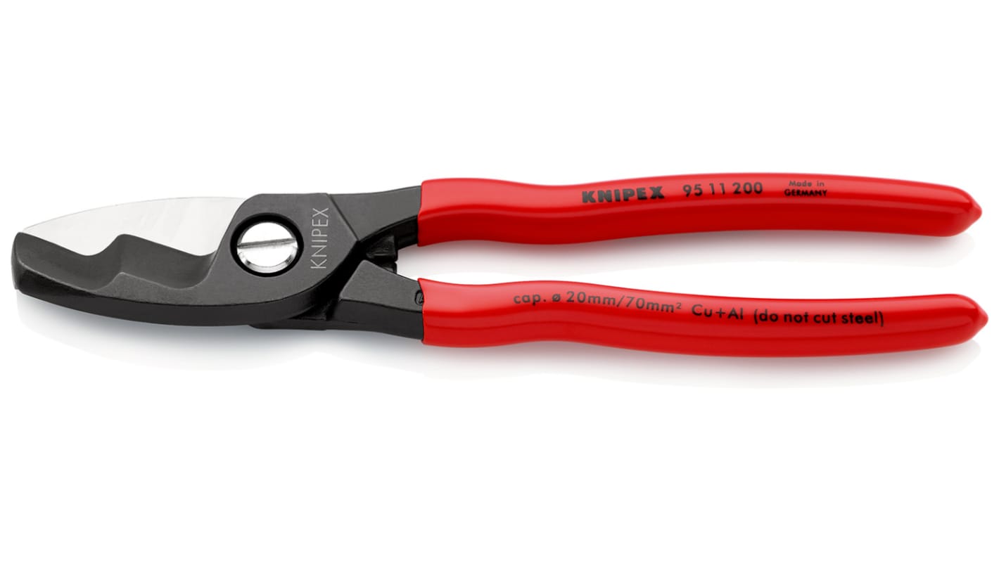 Coupe-câbles Knipex 95 11 200 200 mm, capacité 20.0mm