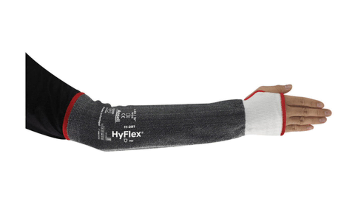 Ansell HyFlex Black, White Reusable HPPE Arm Protector for Automotive Industry, Machinery & Equipment Industry, Metal