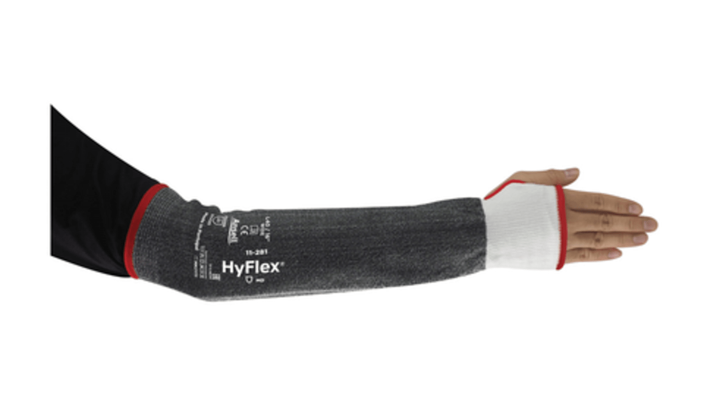 Ansell HyFlex Grey, White Reusable HPPE Arm Protector for Automotive Industry, Machinery & Equipment Industry, Metal