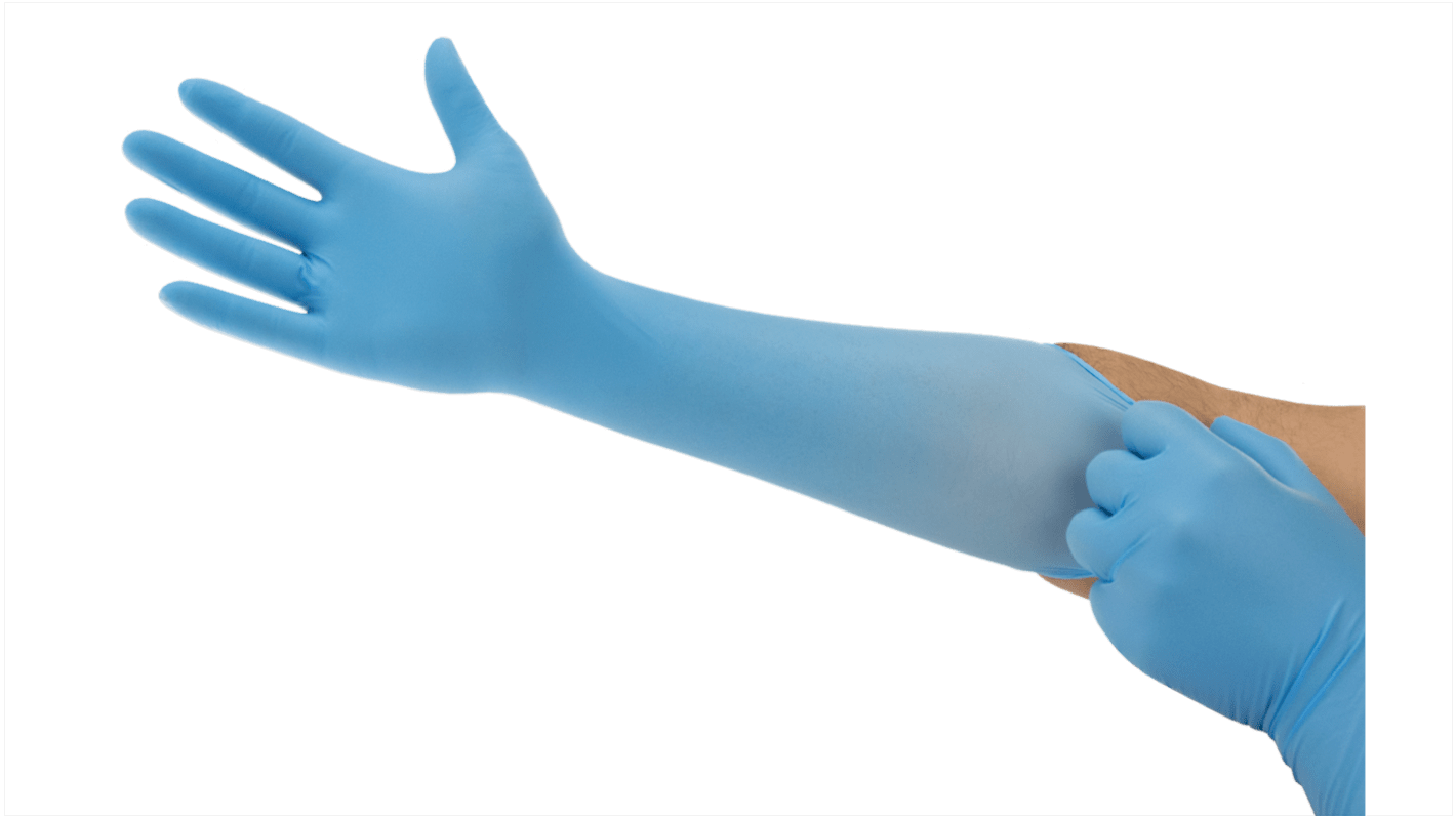 Ansell MICROFLEX® Blue Powder-Free Nitrile Disposable Gloves, Size XS, Food Safe, 100 per Pack