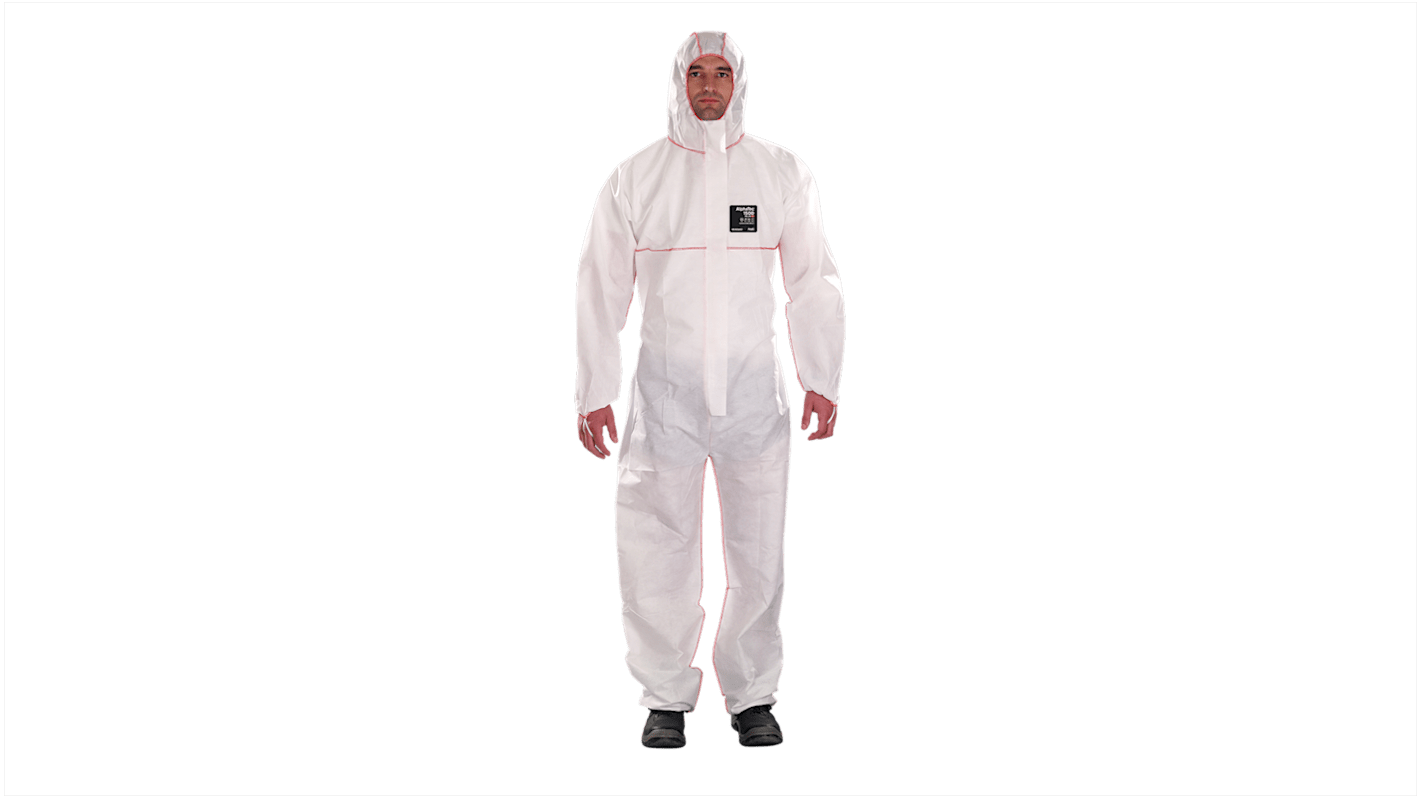 Ansell WR17S-00111-02 White Yes SMS Fabric Protective Hood, Resistant to Light Sprays, Solid Particles