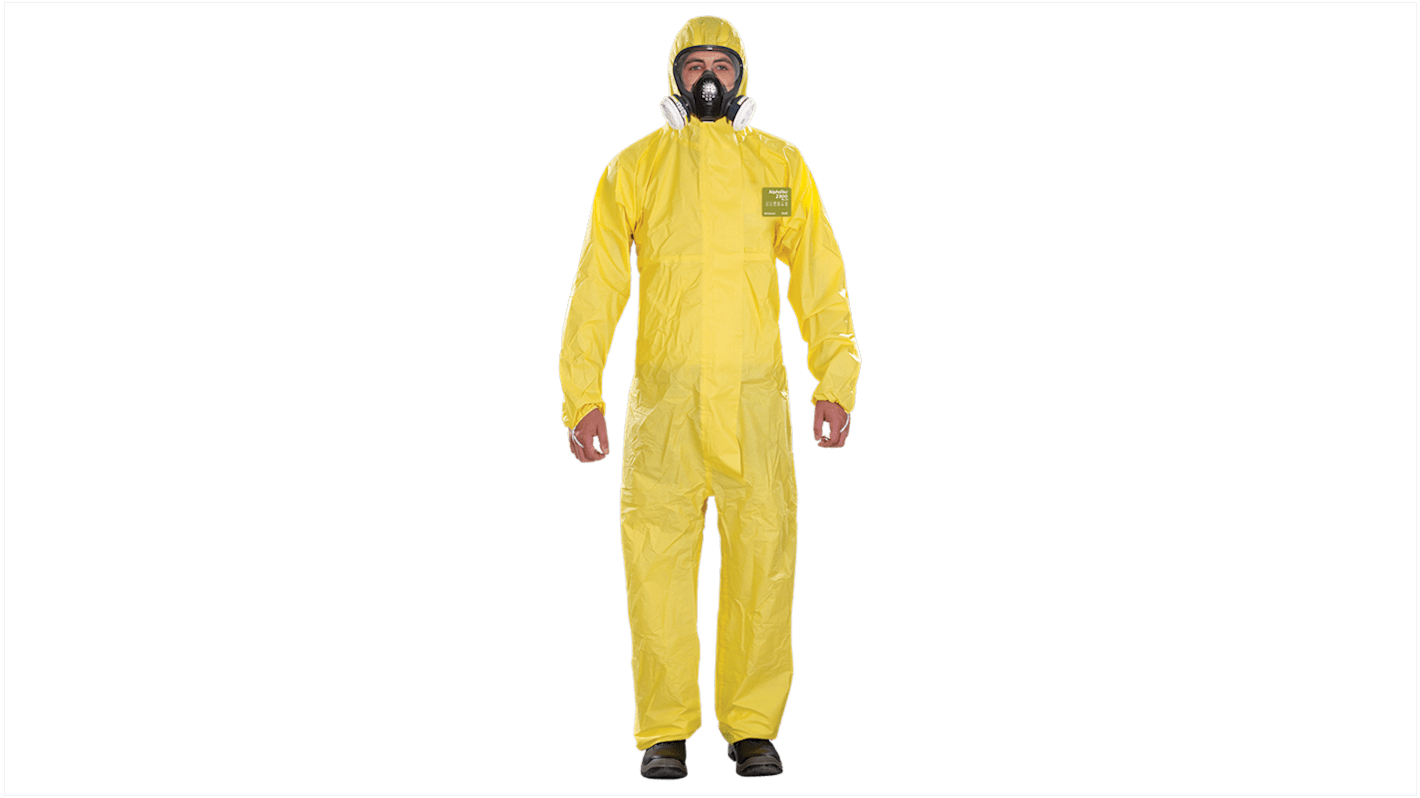 Ansell YY23T-00132-05 Yellow Yes Polyethylene, Polypropylene Protective Hood, Resistant to Aerosols, Liquids, Solid