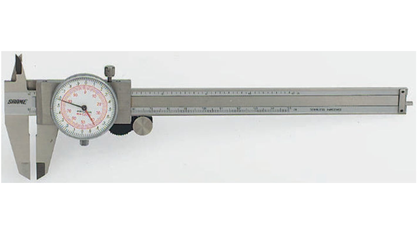 RS PRO 150mm, 6in Dial Caliper Caliper 0.02 mm Resolution, Imperial, Metric With UKAS Calibration