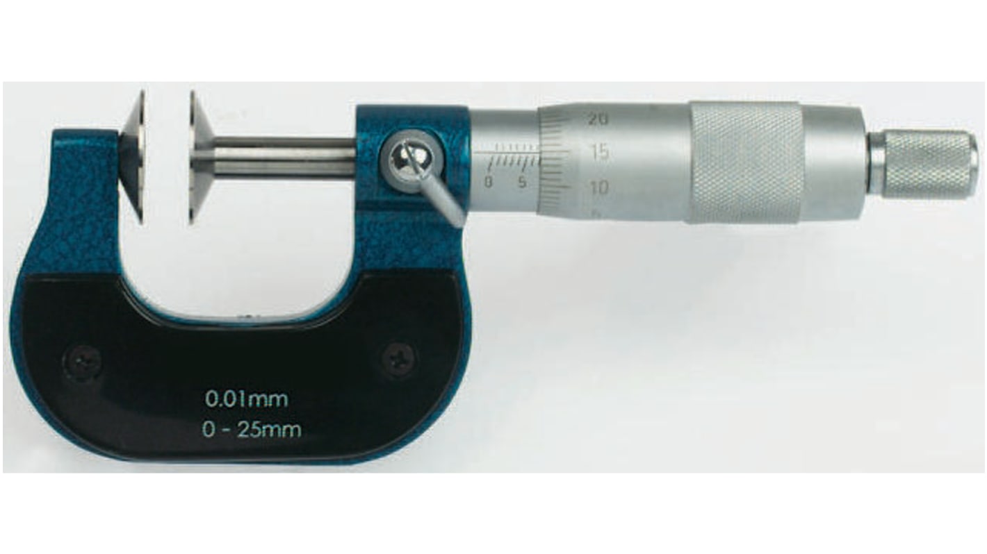 RS PRO Special Micrometer, Range 0 mm →25 mm, With UKAS Calibration