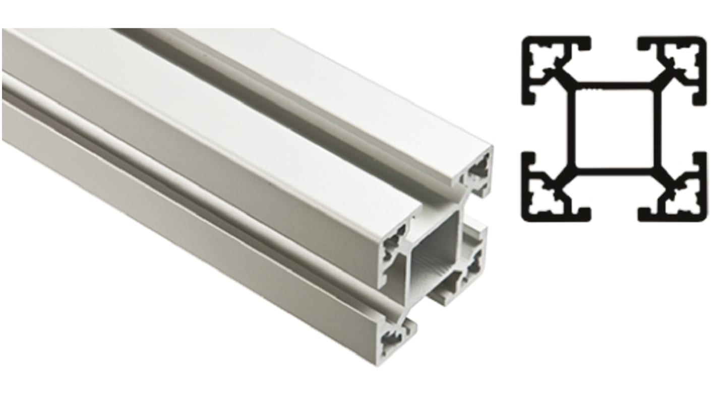 Perfil de Aluminio Plateado, perfil de 44 x 44 mm x 3000mm de longitud