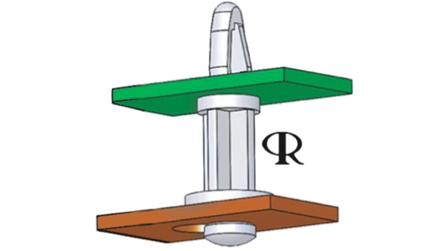 Richco Leiterplattenhalterung Nylon 3.2mm, Ø 4mm für PCB-Stärke 1.57mm