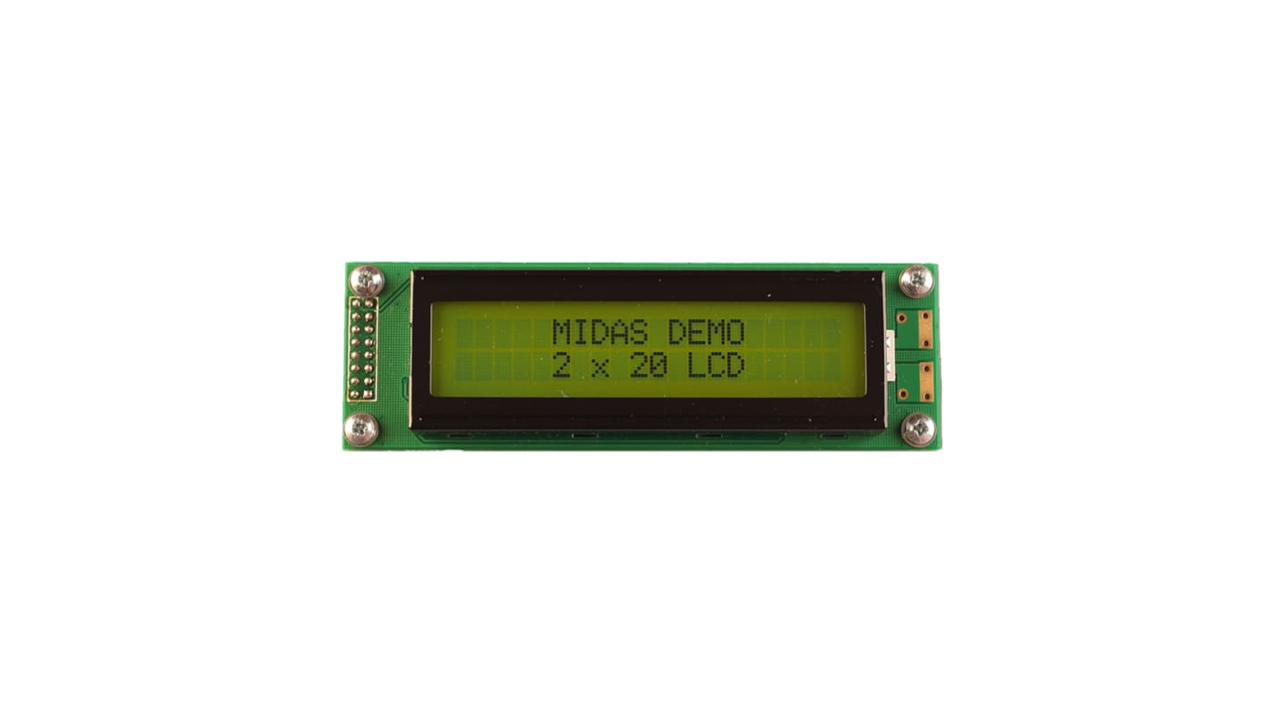 Midas MC22005A6WK-SPTLY-V2 Alphanumeric LCD Alphanumeric Display, 2 Rows by 20 Characters