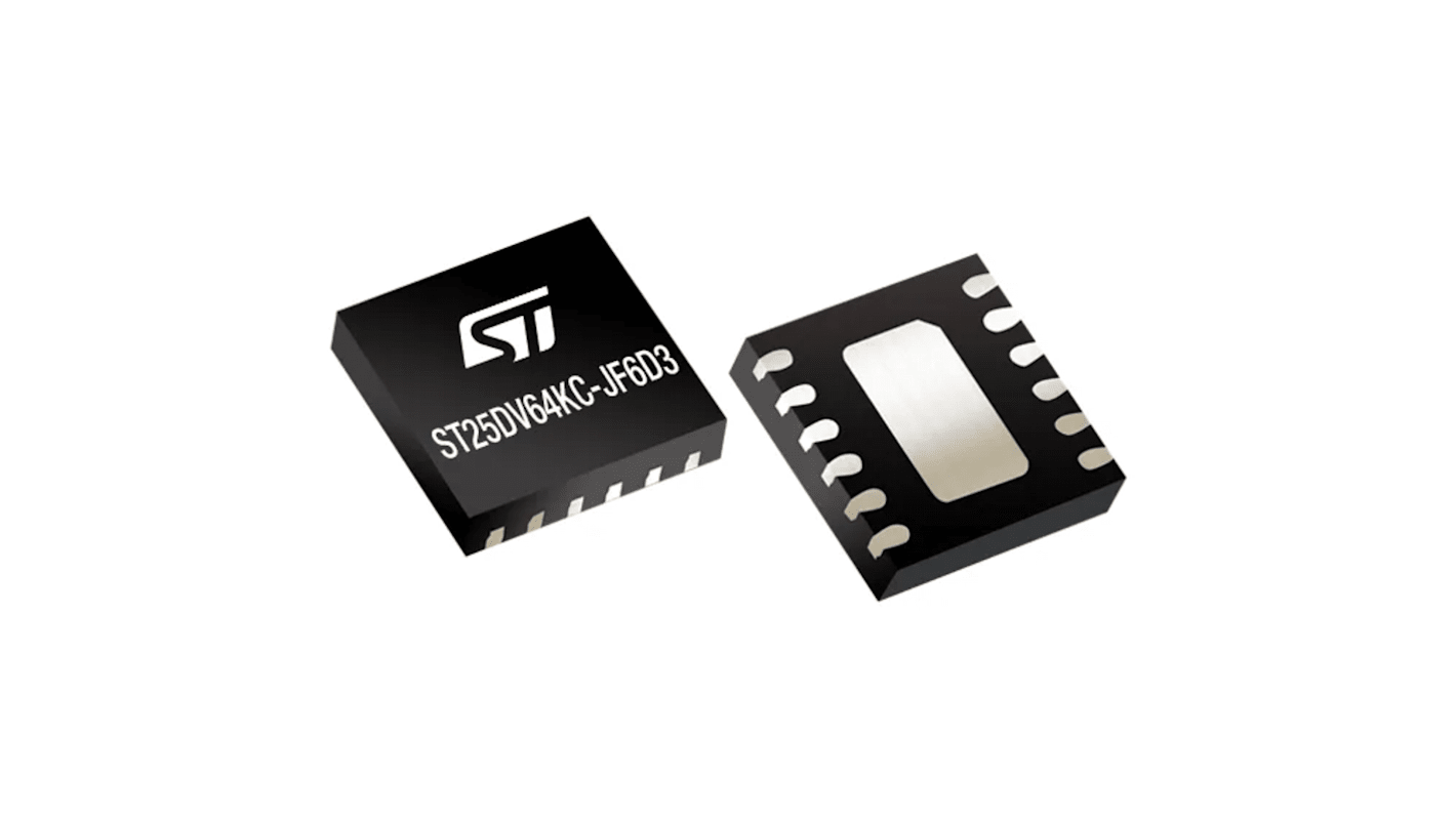 STMicroelectronics ST25DV64KC-JF6D3 RFID and NFC Transceiver, 12-Pin UFDFPN