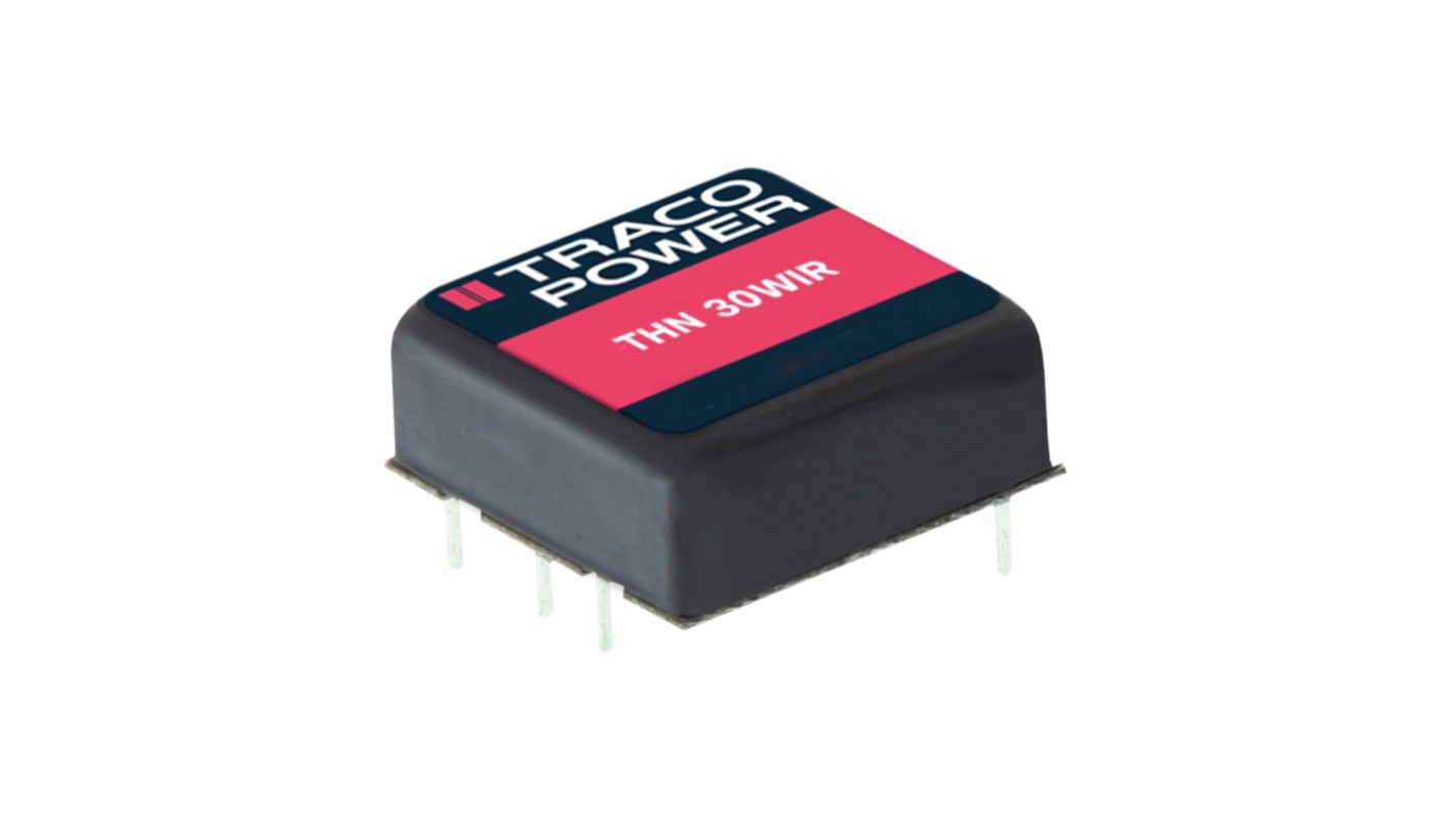 TRACOPOWER THN 30WIR Isolated DC-DC Converter, 12V dc/, 9 → 36 V dc Input, 30W, PCB Mount