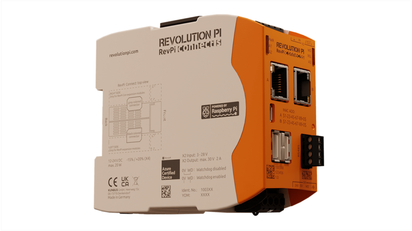 Ordenador industrial Revolution PI RevPi Connect S, con 8 GB (Flash) / 1 GB (RAM), OS Linux, +12 V → +24 V