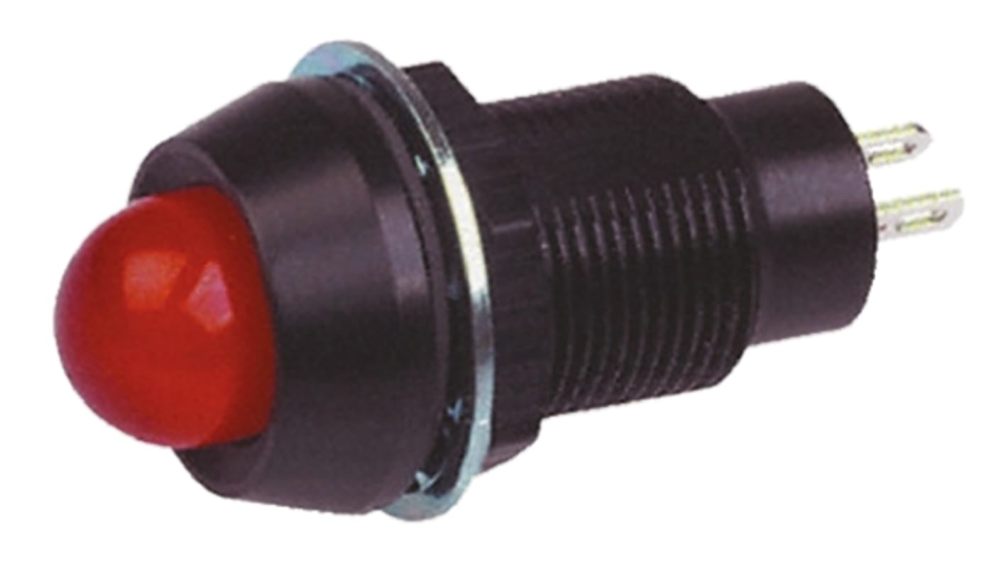 Marl Red Panel Mount Indicator, 24V dc, 12.7mm Mounting Hole Size, Solder Tab Termination, IP67