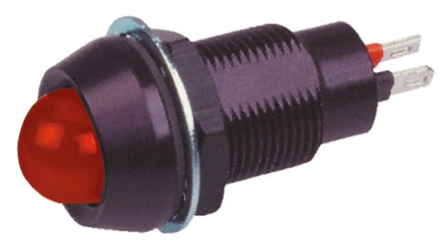 Marl Red Indicator, 230V ac, 12.7mm Mounting Hole Size, Solder Tab Termination