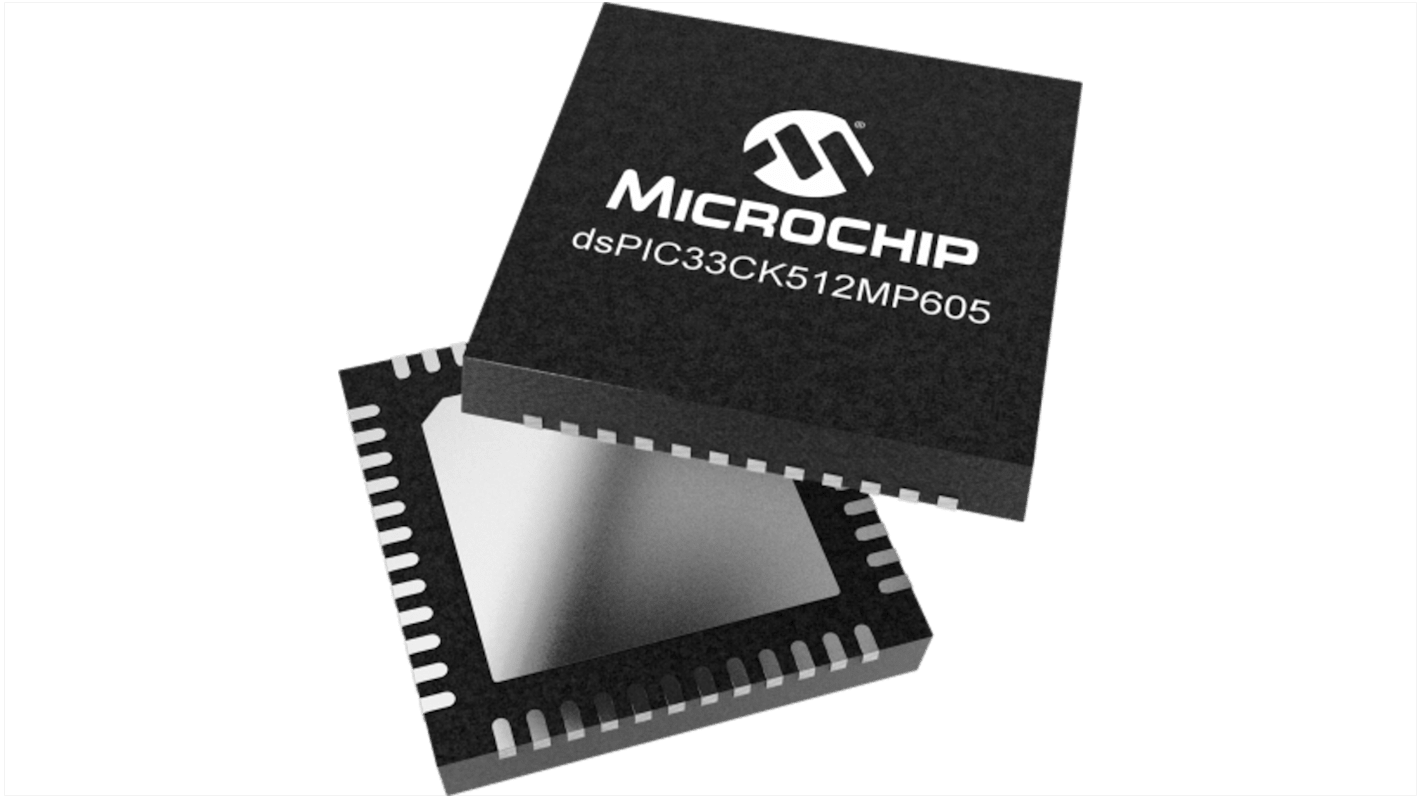 Microcontrolador Microchip dsPIC33CK512MP605-E/M7, núcleo dsPIC, VQFN de 48 pines