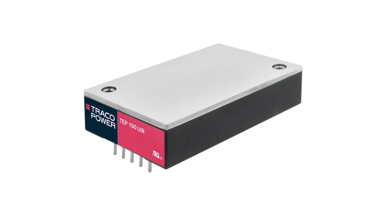 TRACOPOWER Power Supply, TEP 100-3613UIR, 15V dc, 6.7A, 100W, 1 Output, 9 → 25V dc Input Voltage