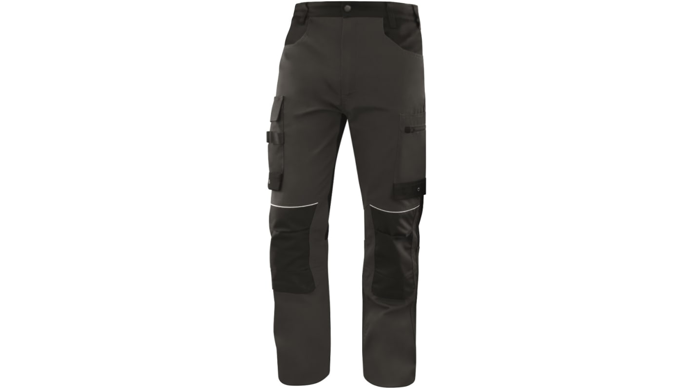 Delta Plus Mach 5 Black, Grey Unisex's Cotton, Polyester Abrasion Resistant Work Trousers 41.5/46in, 106/117cm Waist