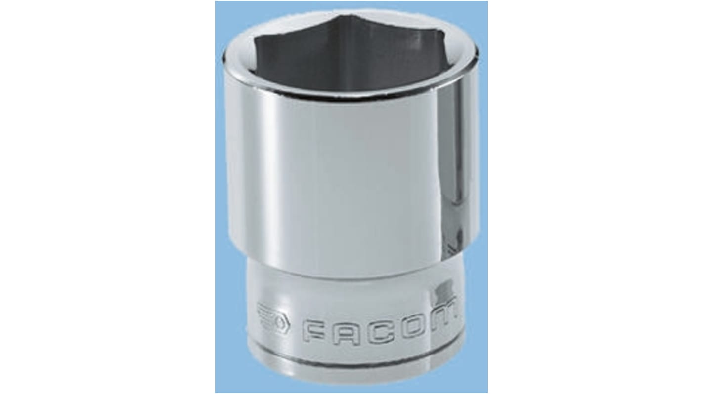 Facom 1/2 in Drive 32mm Standard Socket, 6 point, 44 mm Overall Length