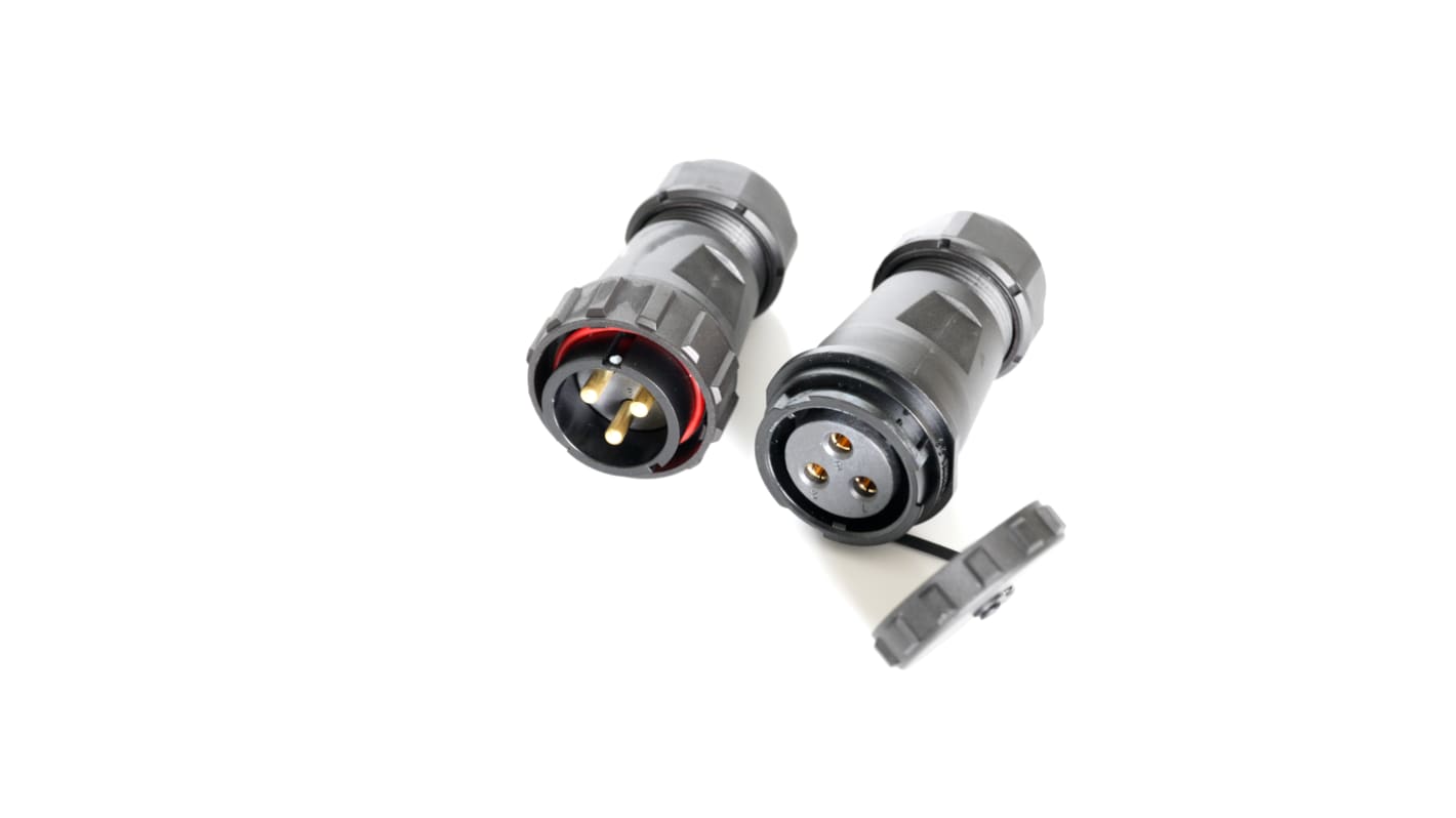 Conector circular RS PRO macho, hembra de 3 vías Hembra, Macho, montaje aéreo, IP67