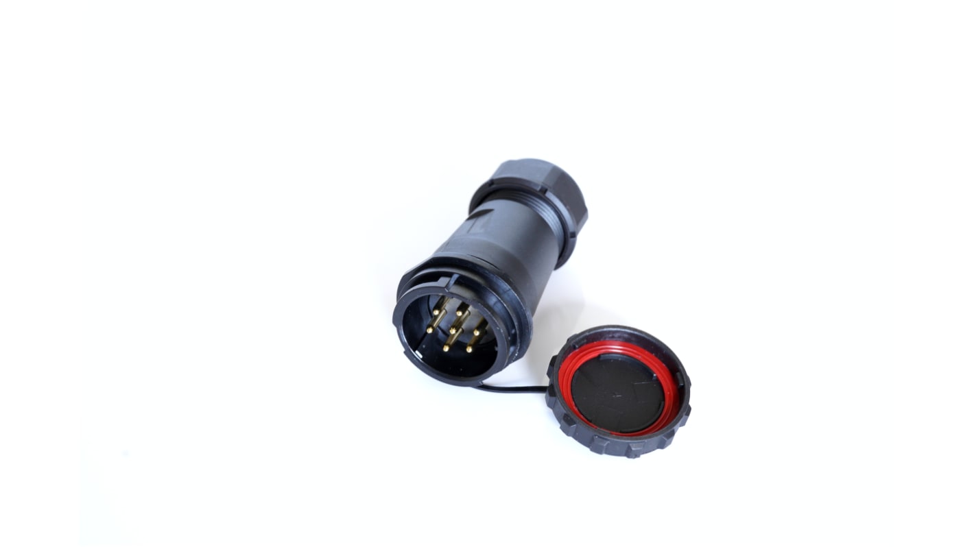 Conector circular RS PRO macho de 7 vías macho, montaje aéreo, IP67