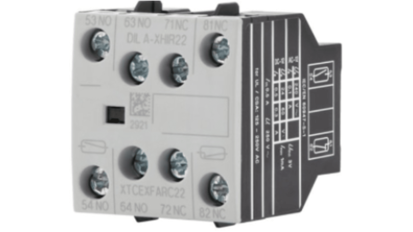 RS PRO Hilfskontakt 4-polig RSPRO-ACR22, 2 NC (Öffner) + 2 NO (Schließer) Frontmontage mit Schraube Anschluss 10 A dc,