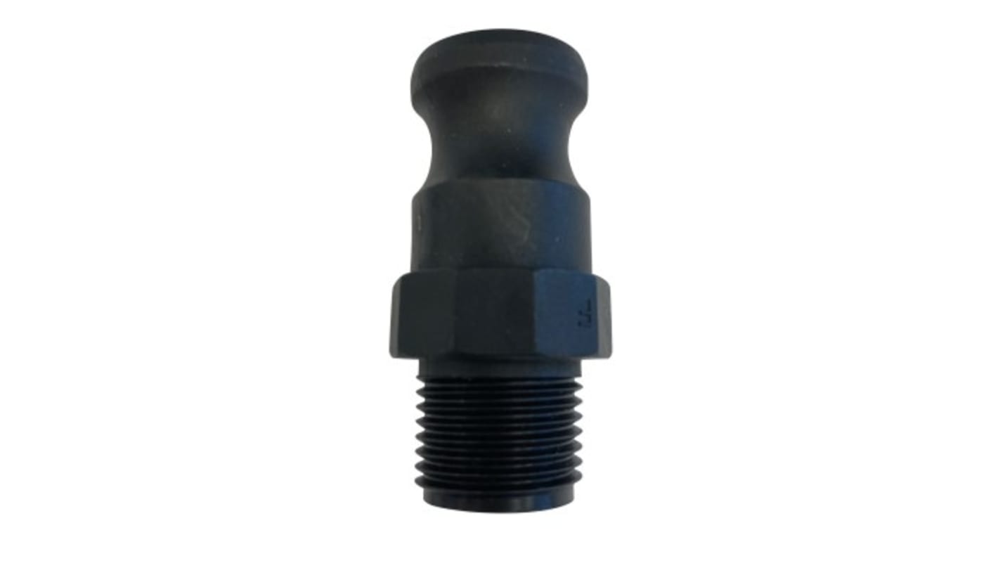 RS PRO Polypropylene Resin Male Pneumatic Quick Connect Coupling, BSPP 1 in Thread