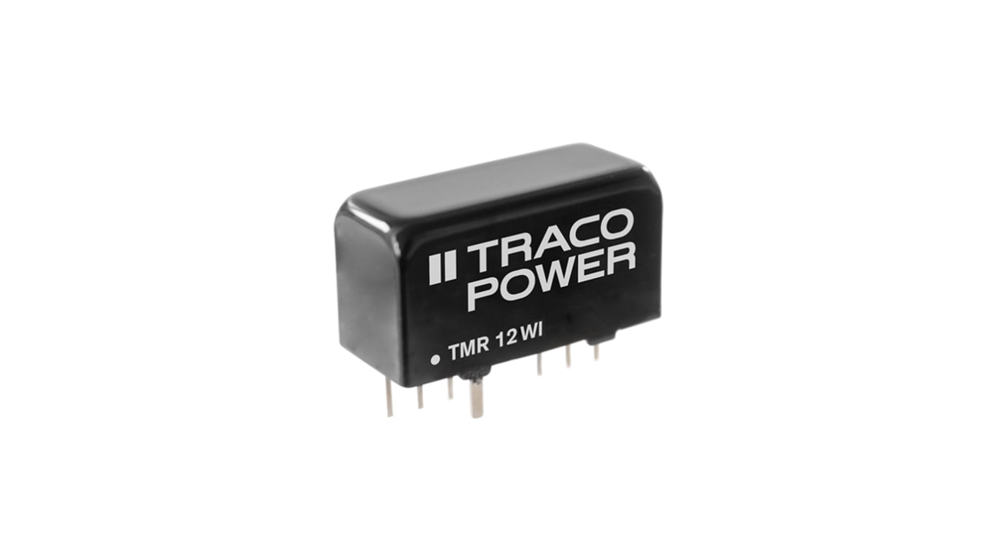 TRACOPOWER TMR 12WI DC-DC Converter, 15V dc/ 1.2A Output, 4.5-18 V dc Input, 12W, PCB Mount, +85°C Max Temp -40°C Min