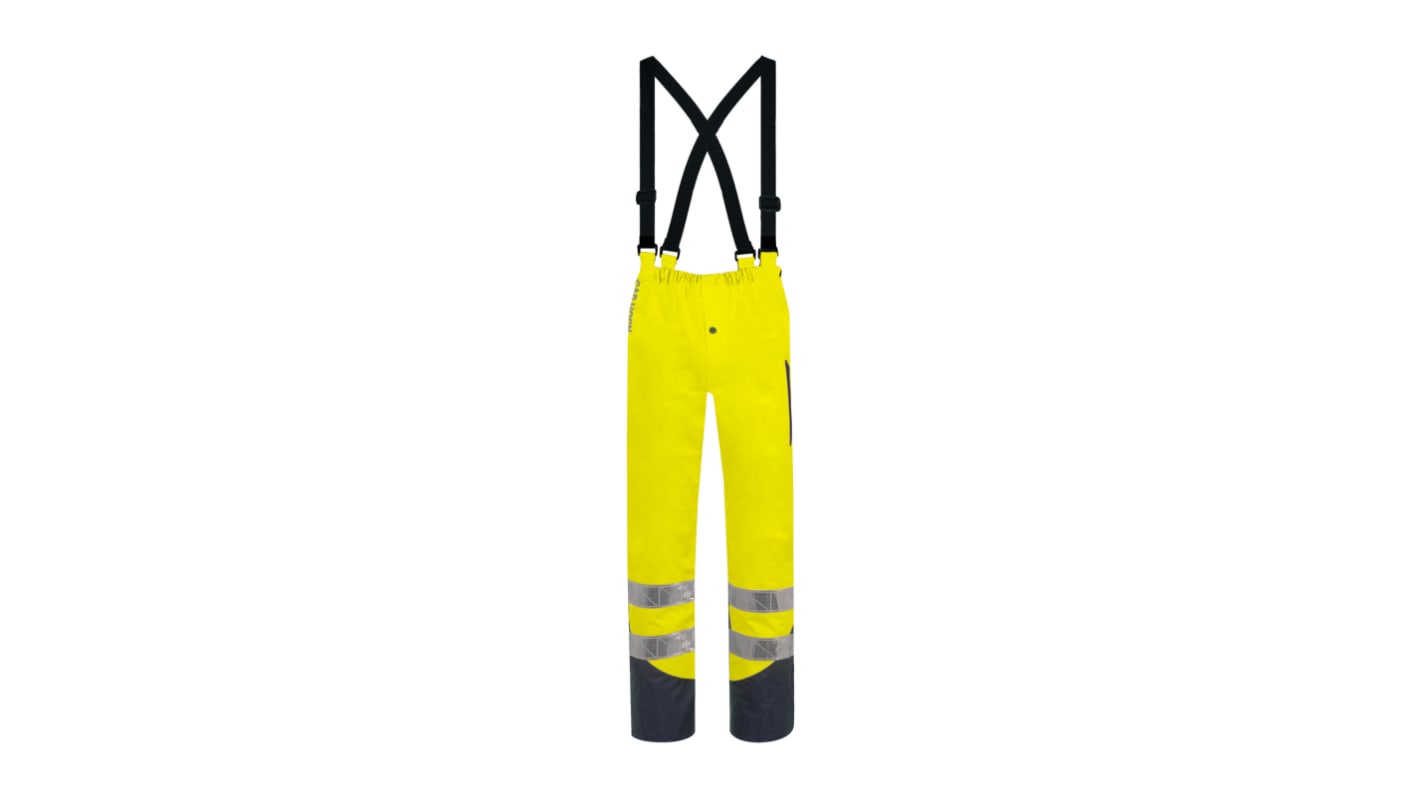 T2S Cap Horn Yellow Breathable, Hi-Vis, Waterproof Hi Vis Work Trousers, 3XL Waist Size
