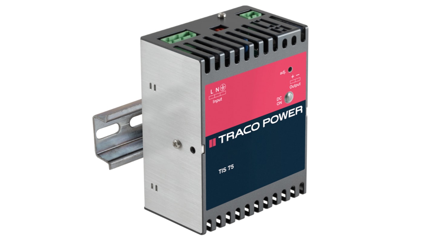 Fuente de alimentación de carril DIN TRACOPOWER TIS, 1 salida 12V dc 6A 75W