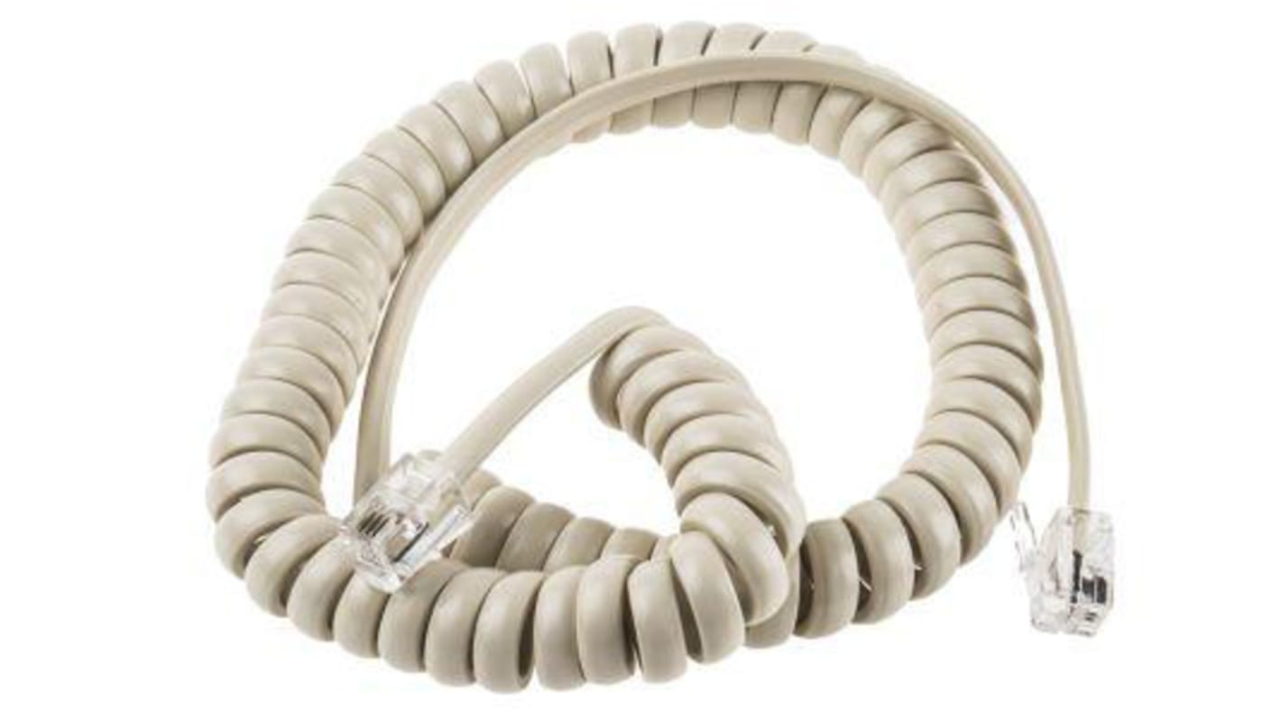 CP162446I Decelect Male RJ9 to Male RJ9 Telephone Extension Cable, Multicoloured Sheath, 1.5m RS