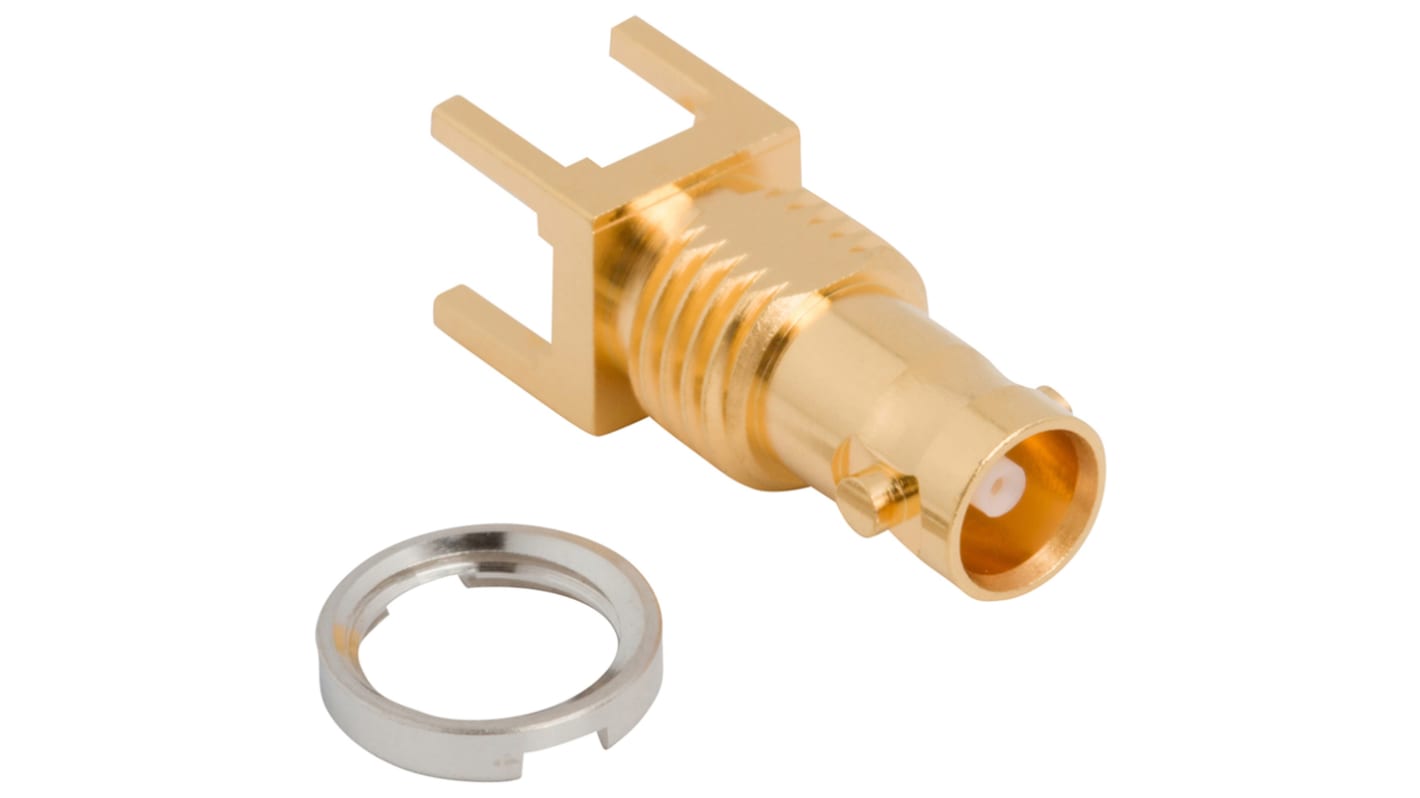 Amphenol RF HD-BNC Series, jack Bulkhead HD-BNC Connector, Solder Termination, Straight Body