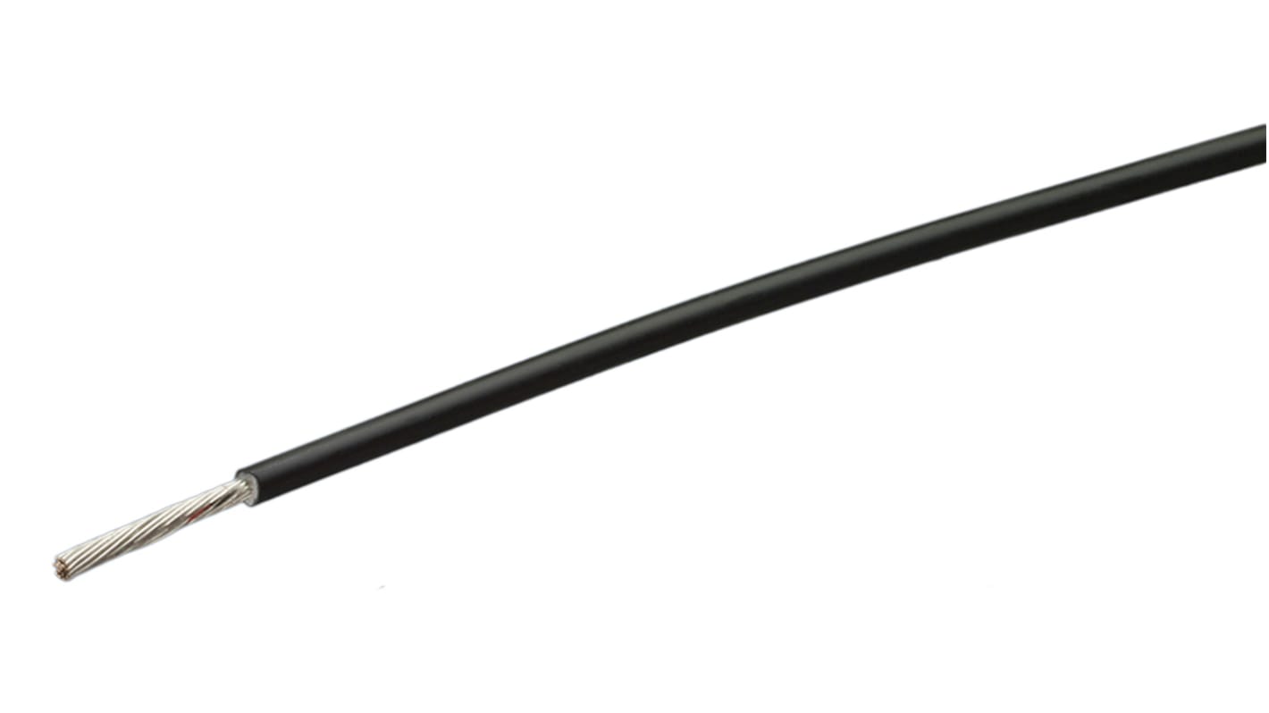 TE Connectivity FlexLite Series Black 0.75 mm² High Temperature Wire, 19/0.23 mm, 100m, ETFE Insulation